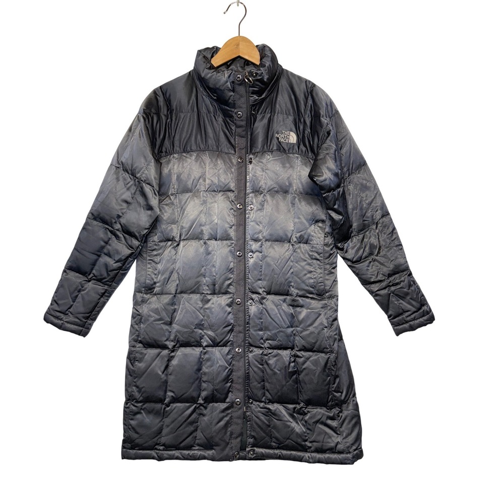 The North Face Womens 600 Fill Down Quilted Long Parka Puffer Jacket Black Small